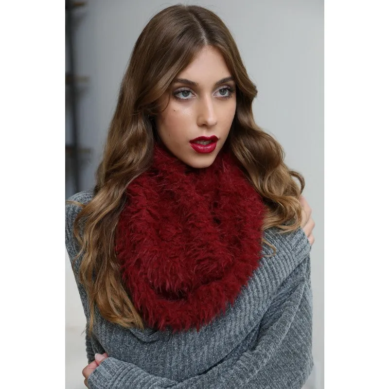 Leto Shaggy Faux Fur Infinity Scarf