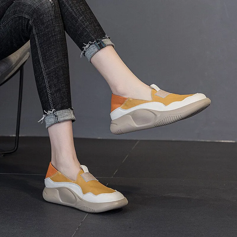 Lightweight Color-Block Platform Shoes for Women