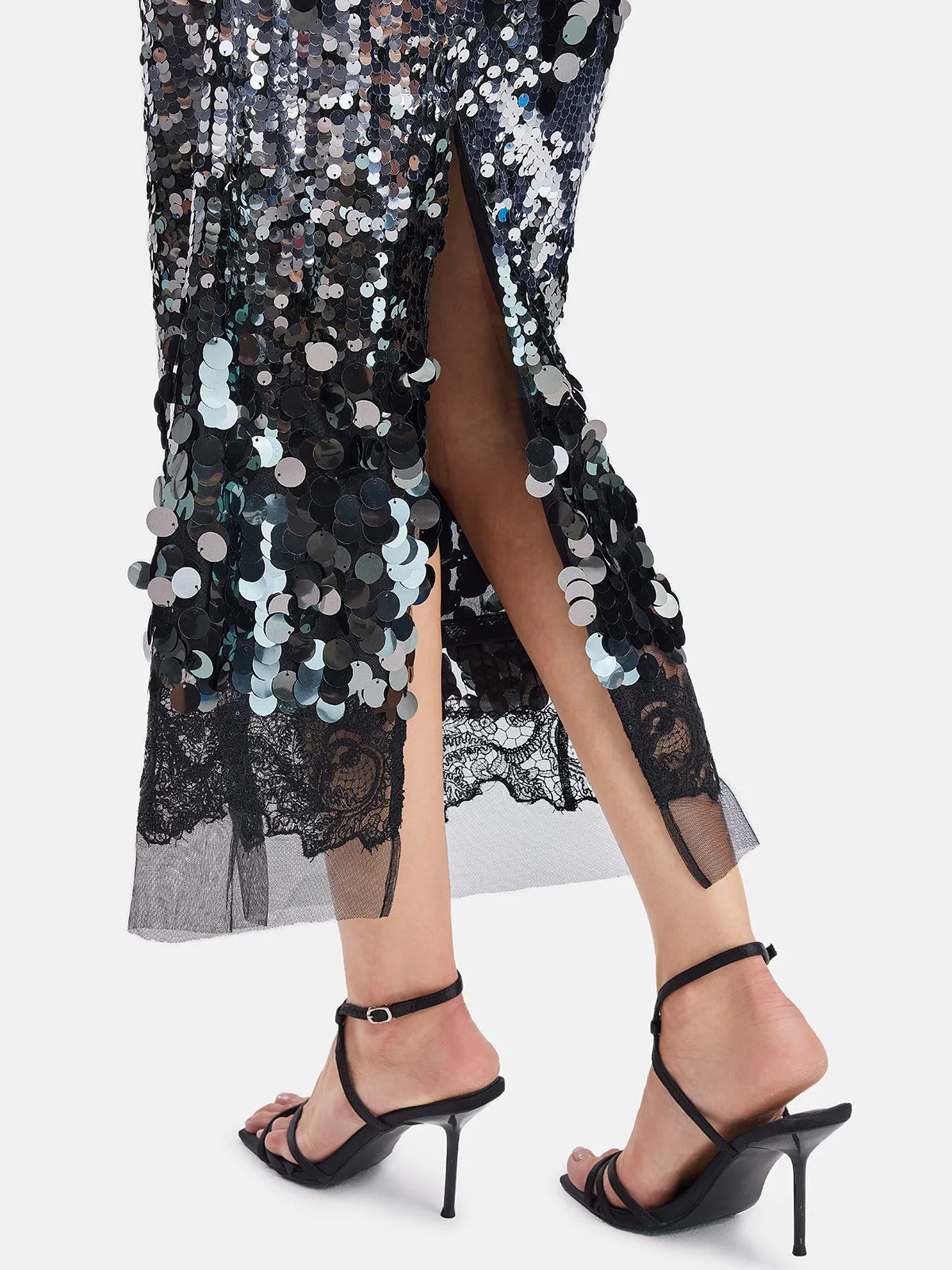 Luxe Sequined Lace Skirt