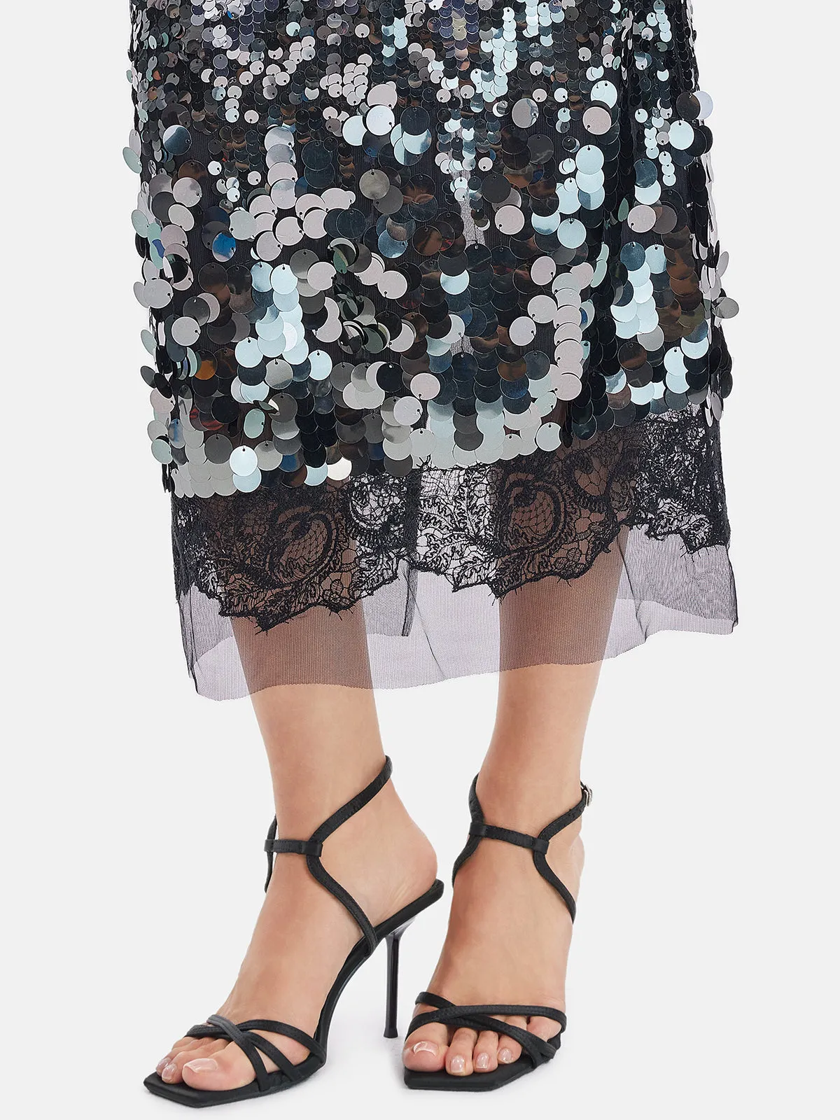 Luxe Sequined Lace Skirt