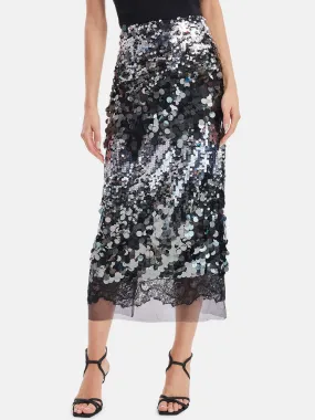 Luxe Sequined Lace Skirt