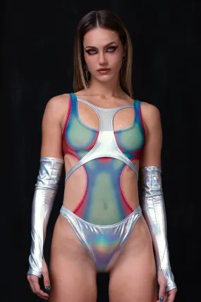 Magnetic Storm Paneled Holo Bodysuit