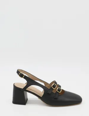 Marie mary janes in black leather womens shoes