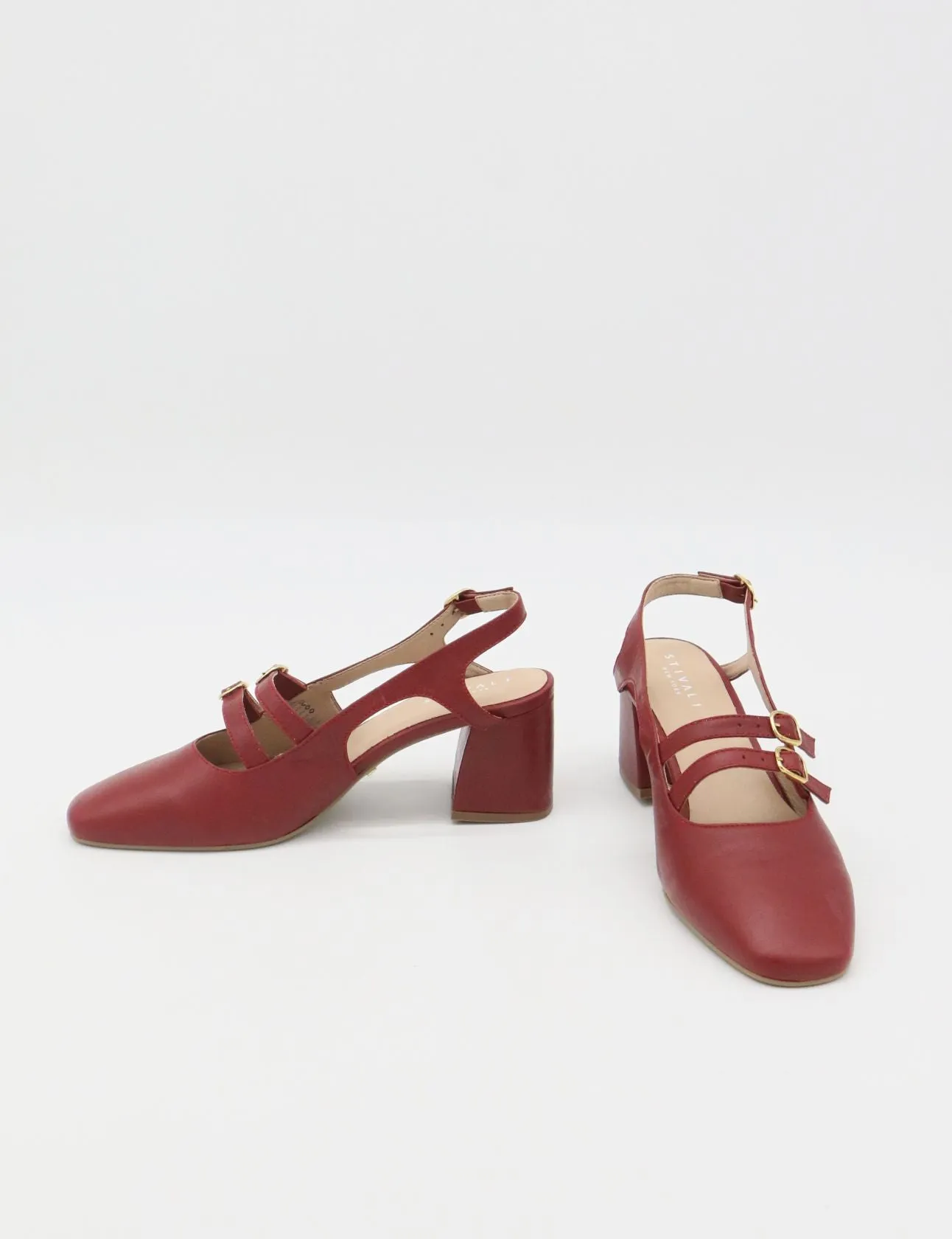 Marie mary janes in red leather womens shoes