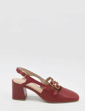 Marie mary janes in red leather womens shoes