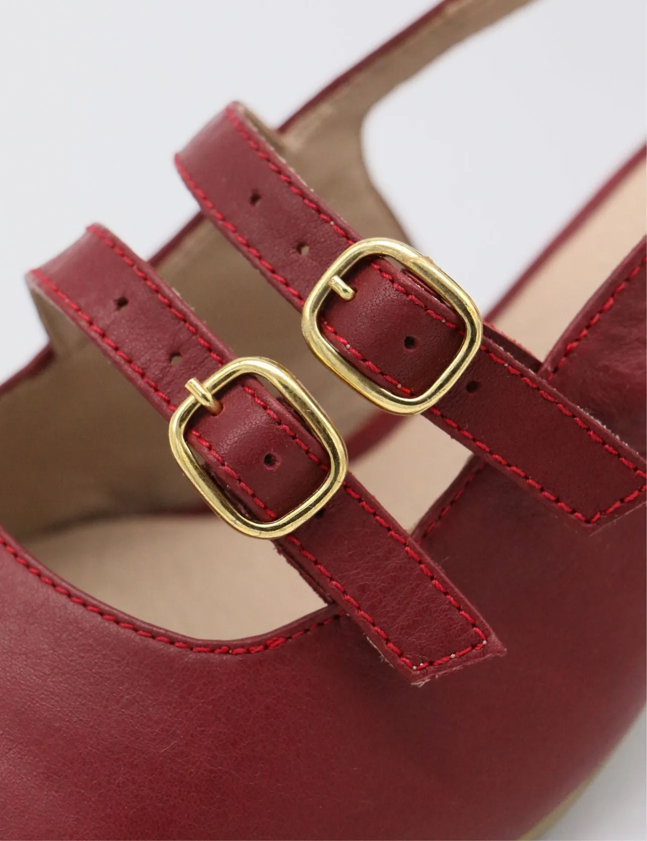 Marie mary janes in red leather womens shoes