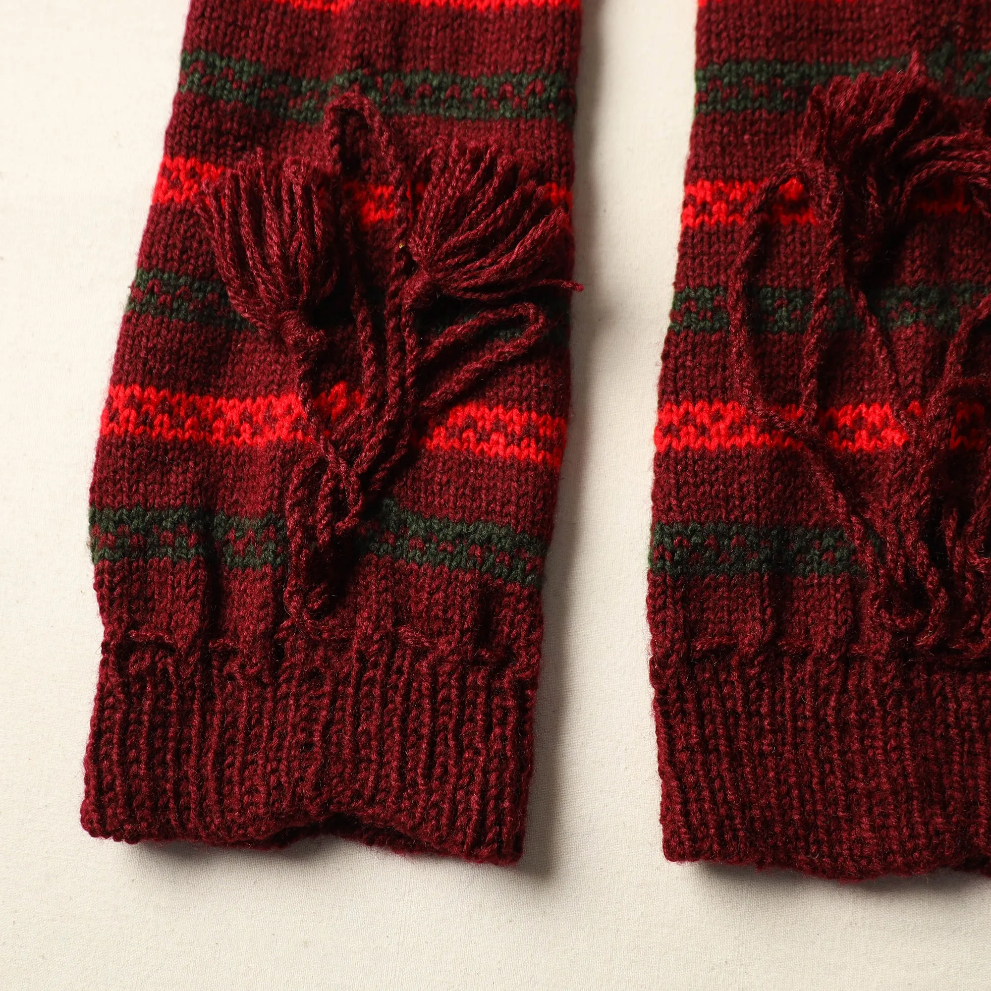 Maroon - Kumaun Hand Knitted Woolen Leg Warmer 82