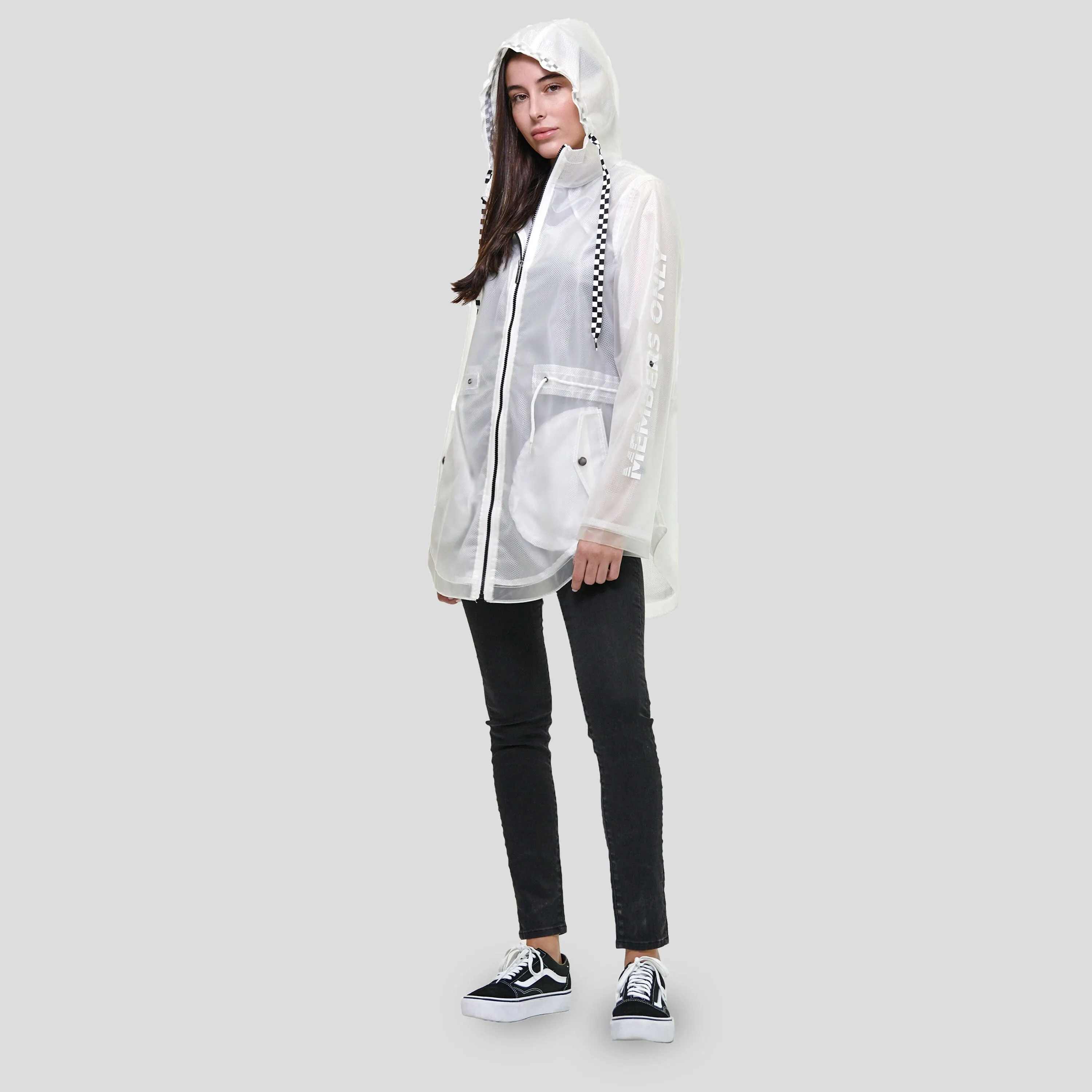 Members Only Women's Translucent Long Jacket