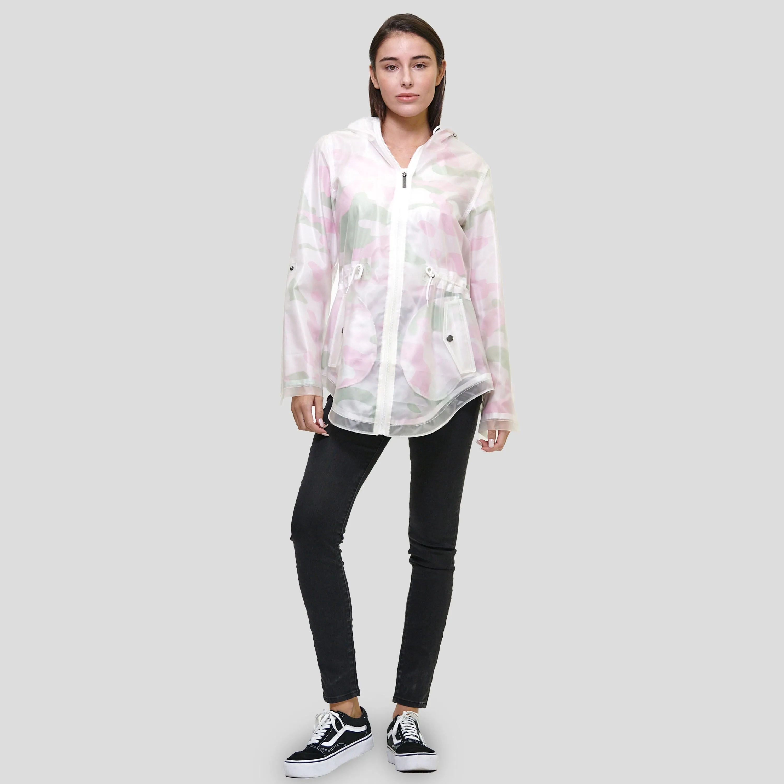 Members Only Women's Translucent Long Jacket