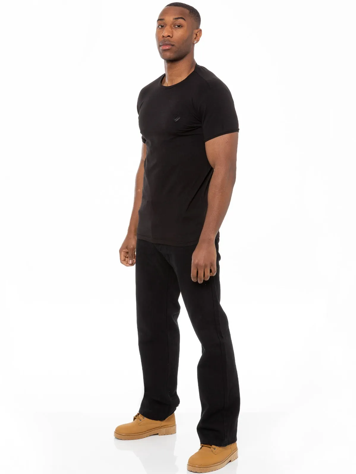 Mens Black Jeans with Belt | Enzo Designer Menswear