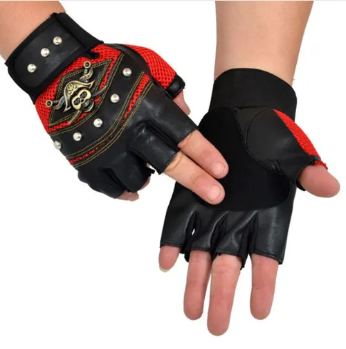 Men's leather gloves Men's leather fingerless gloves -black leather fingerless gloves