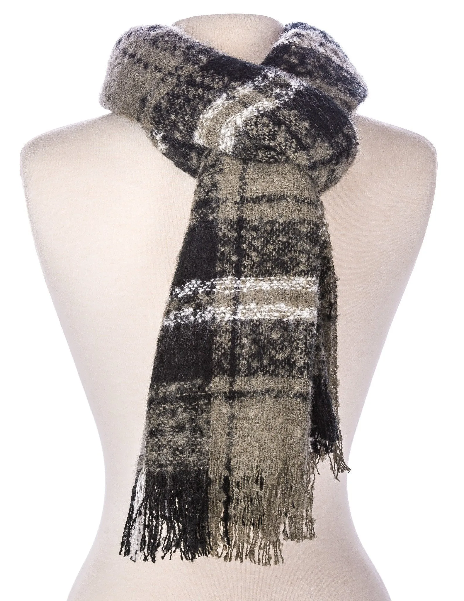 Men's Westminster Plaid Winter Scarf - Black/Grey