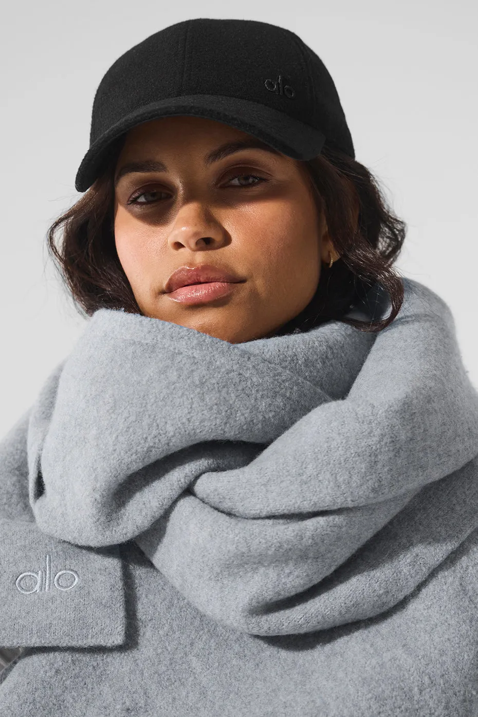 Merino Wool Oversized Scarf - Hazy Heather Grey