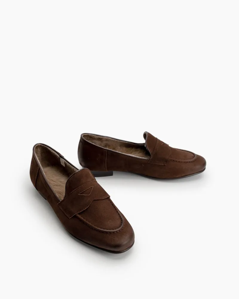 Minimalist Comfy Warm Slip On Flat Loafers