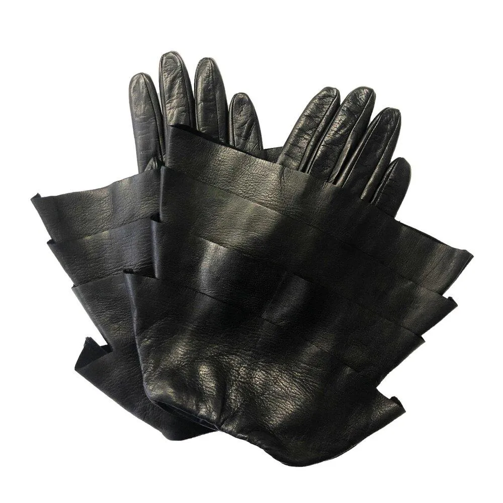 Molly 2 - Women's Silk Lined Leather Gloves with Tiered Cuff