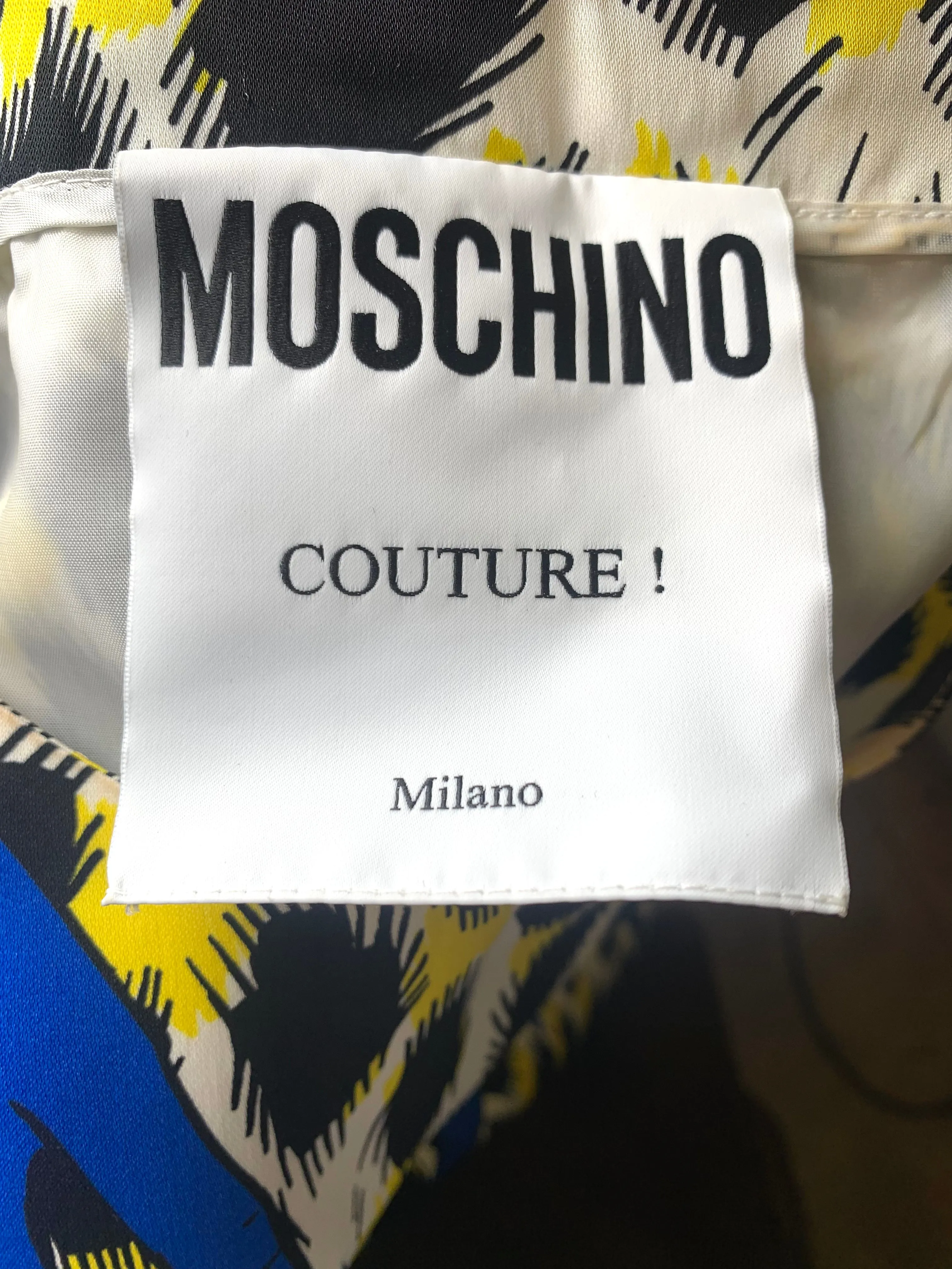 Moschino 2010's Animal & Hand Pop Art Print Dress