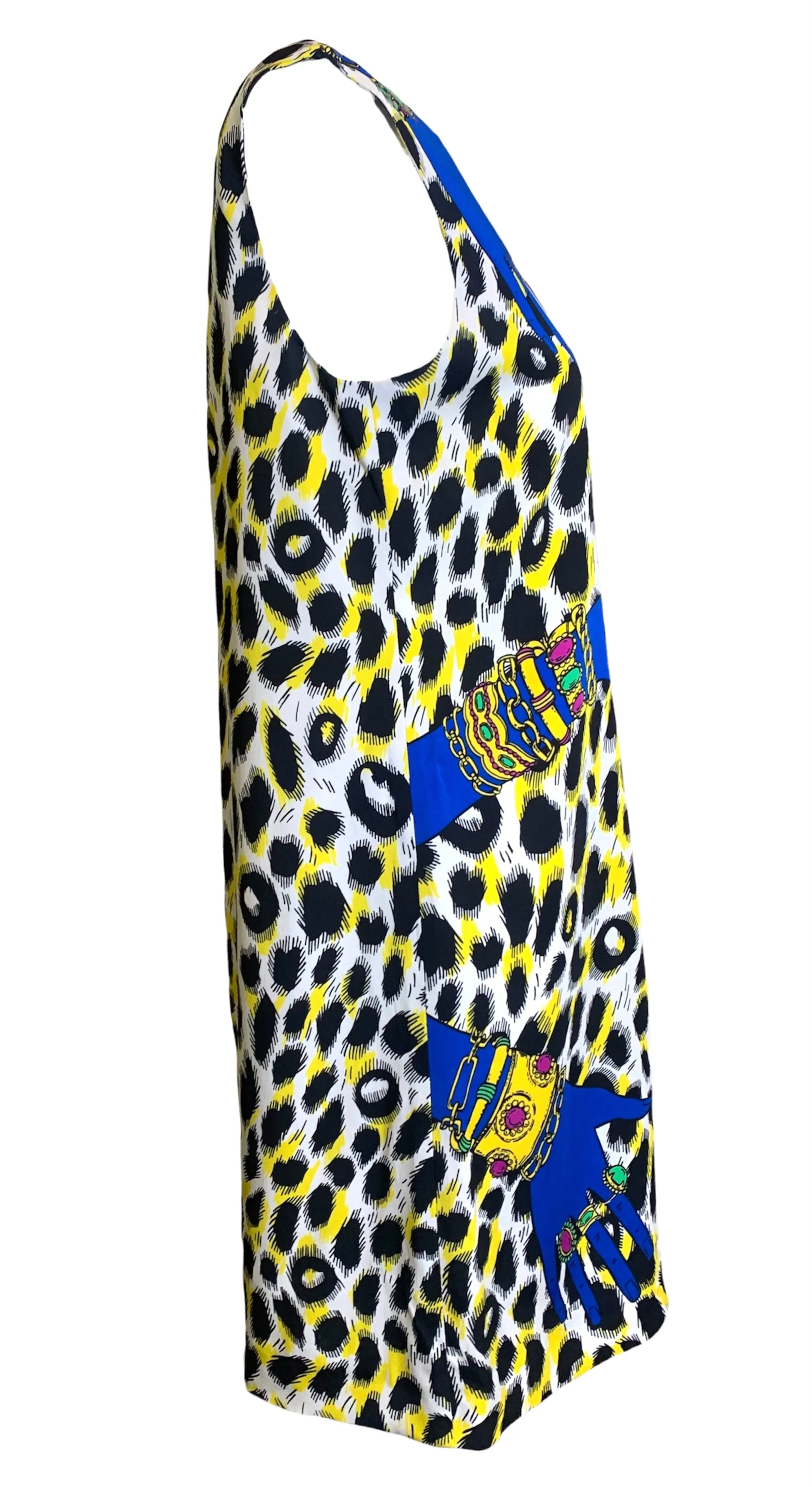 Moschino 2010's Animal & Hand Pop Art Print Dress