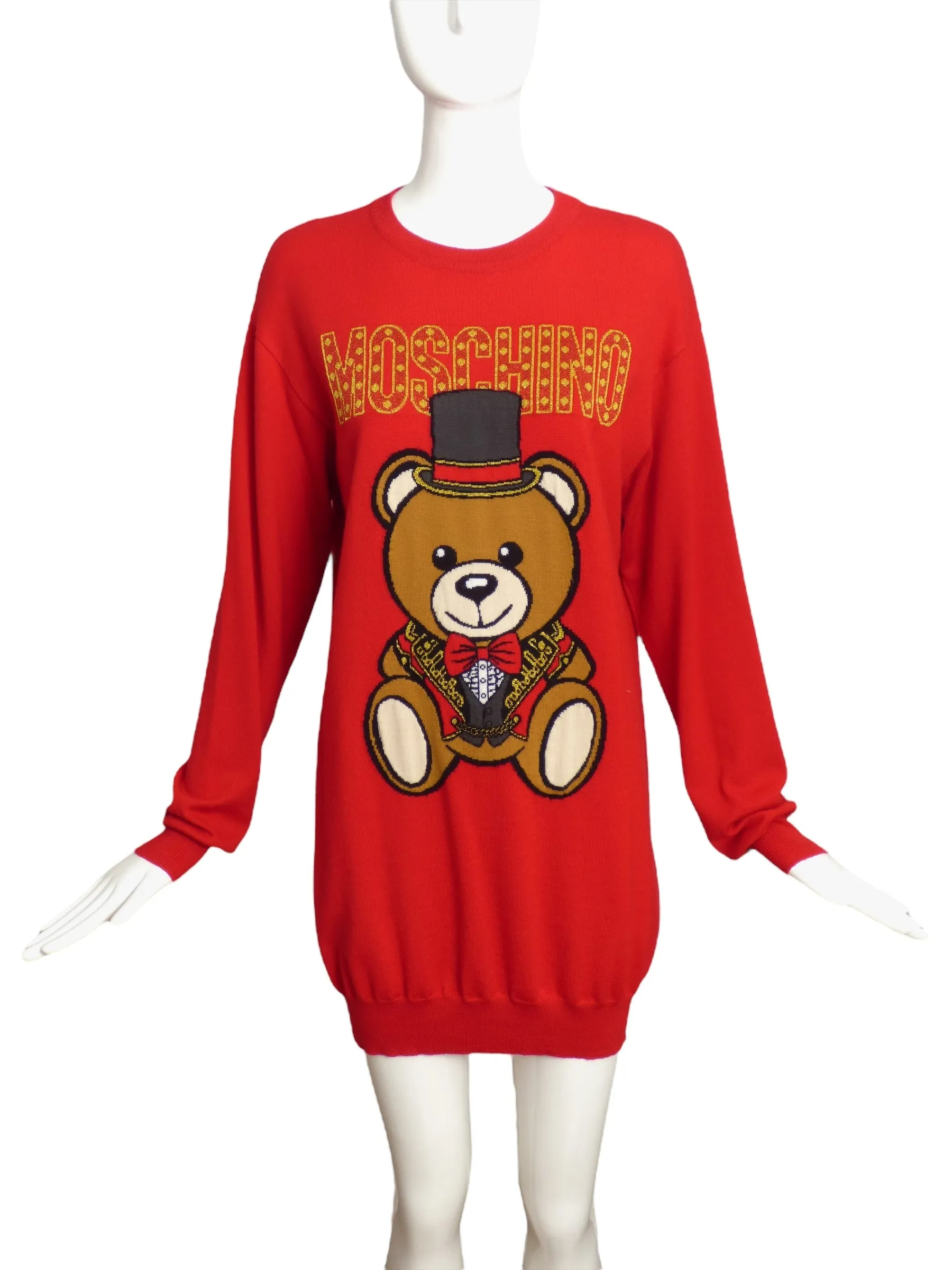 MOSCHINO COUTURE!- 2018 Teddy Bear Tunic Sweater, Size 10