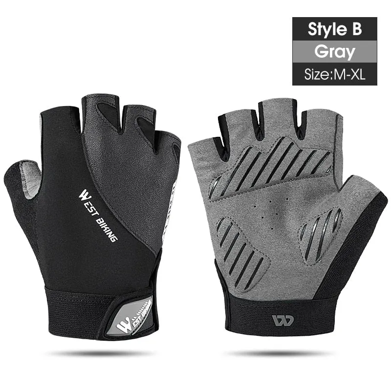 MTB Cycling Fingerless Gloves Shockproof Breathable Road Bike Gloves Half Finger Men Women Outdoor Sports Gloves