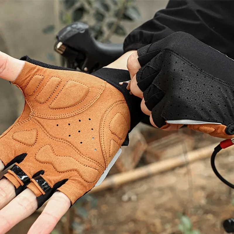 MTB Cycling Fingerless Gloves Shockproof Breathable Road Bike Gloves Half Finger Men Women Outdoor Sports Gloves