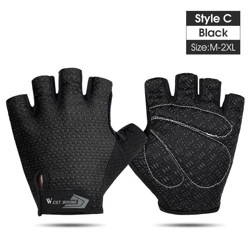 MTB Cycling Fingerless Gloves Shockproof Breathable Road Bike Gloves Half Finger Men Women Outdoor Sports Gloves