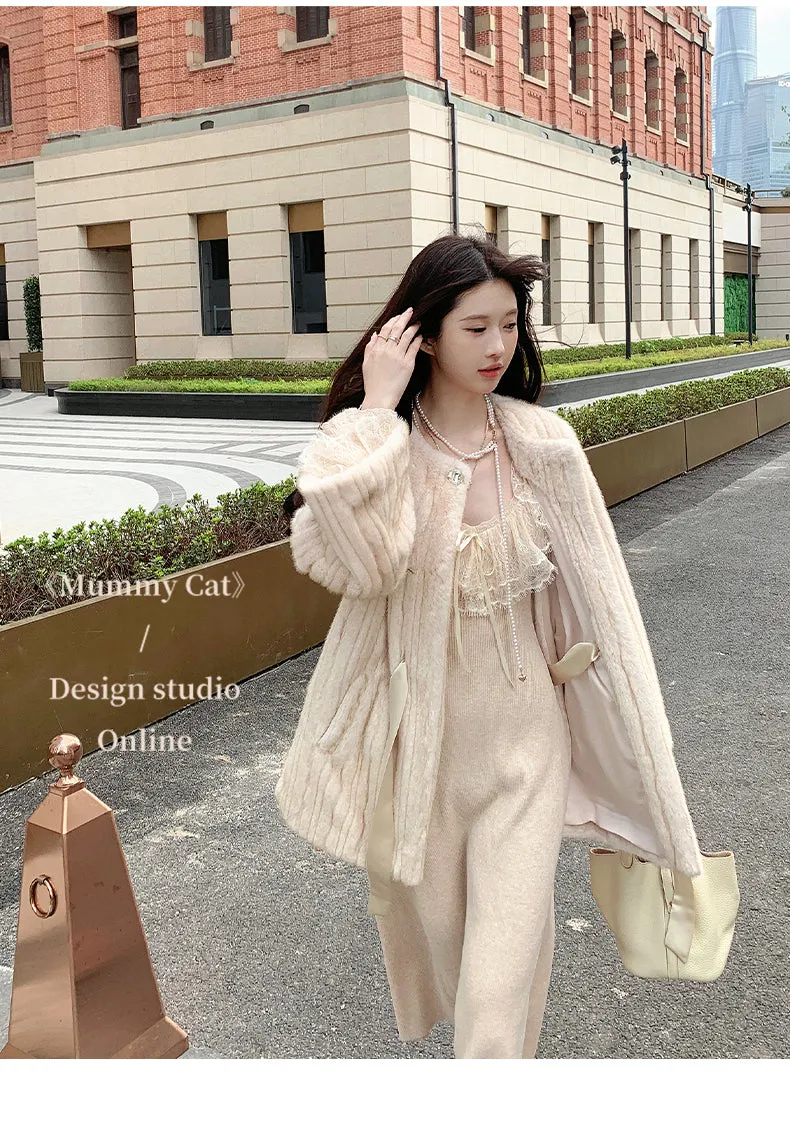 [Mummy Cat] Angelic Romance Lace Knit Sweater Dress