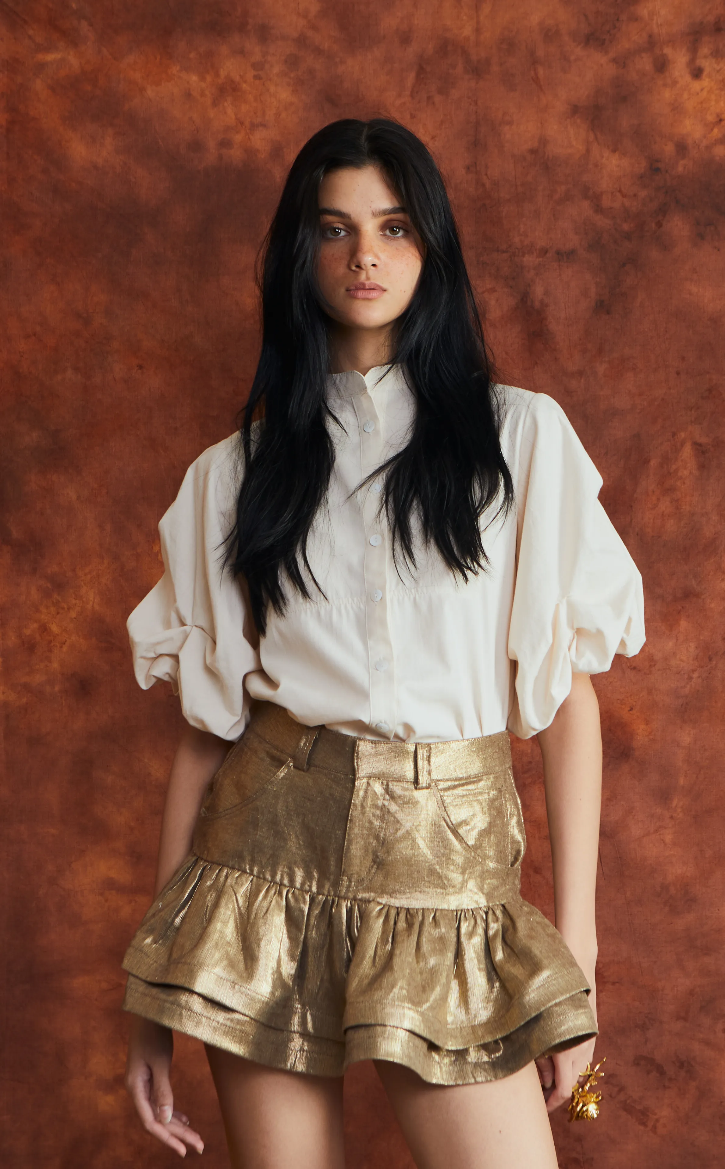 NEVADA SKIRT - GOLD LINEN (LIMITED)