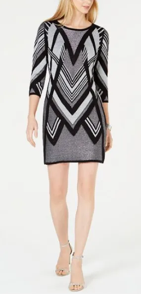 NY Collection Women's Petite Printed Sweater Dress, Size PM