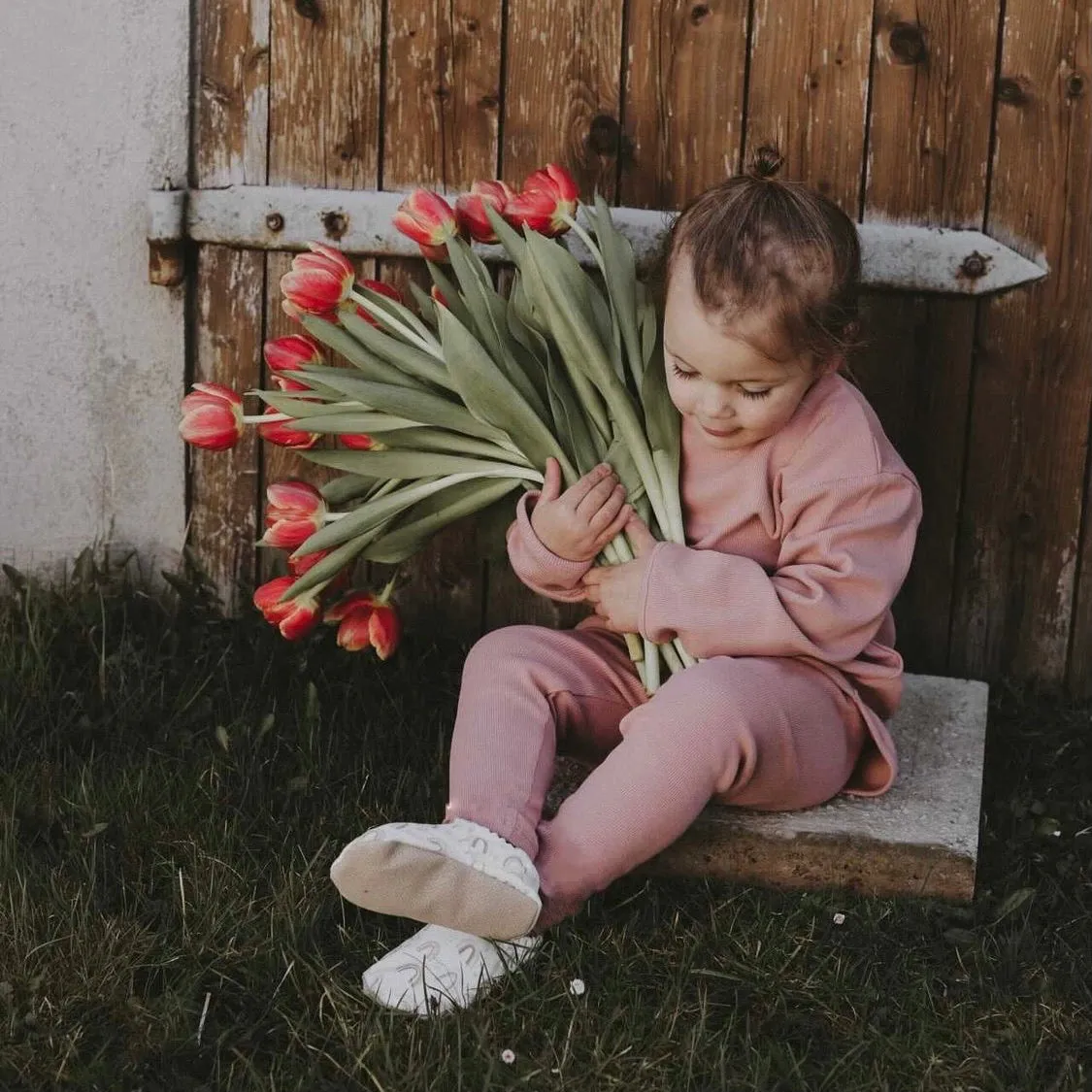 Organic Rib Leggings - Dusty Rose