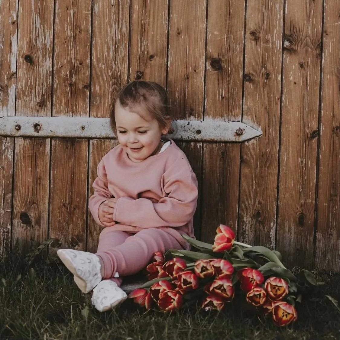 Organic Rib Leggings - Dusty Rose