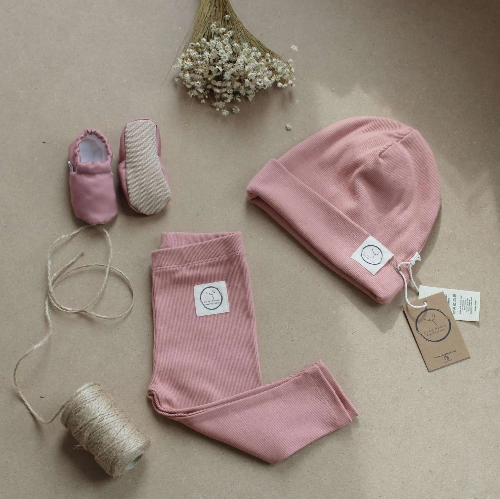 Organic Rib Leggings - Dusty Rose