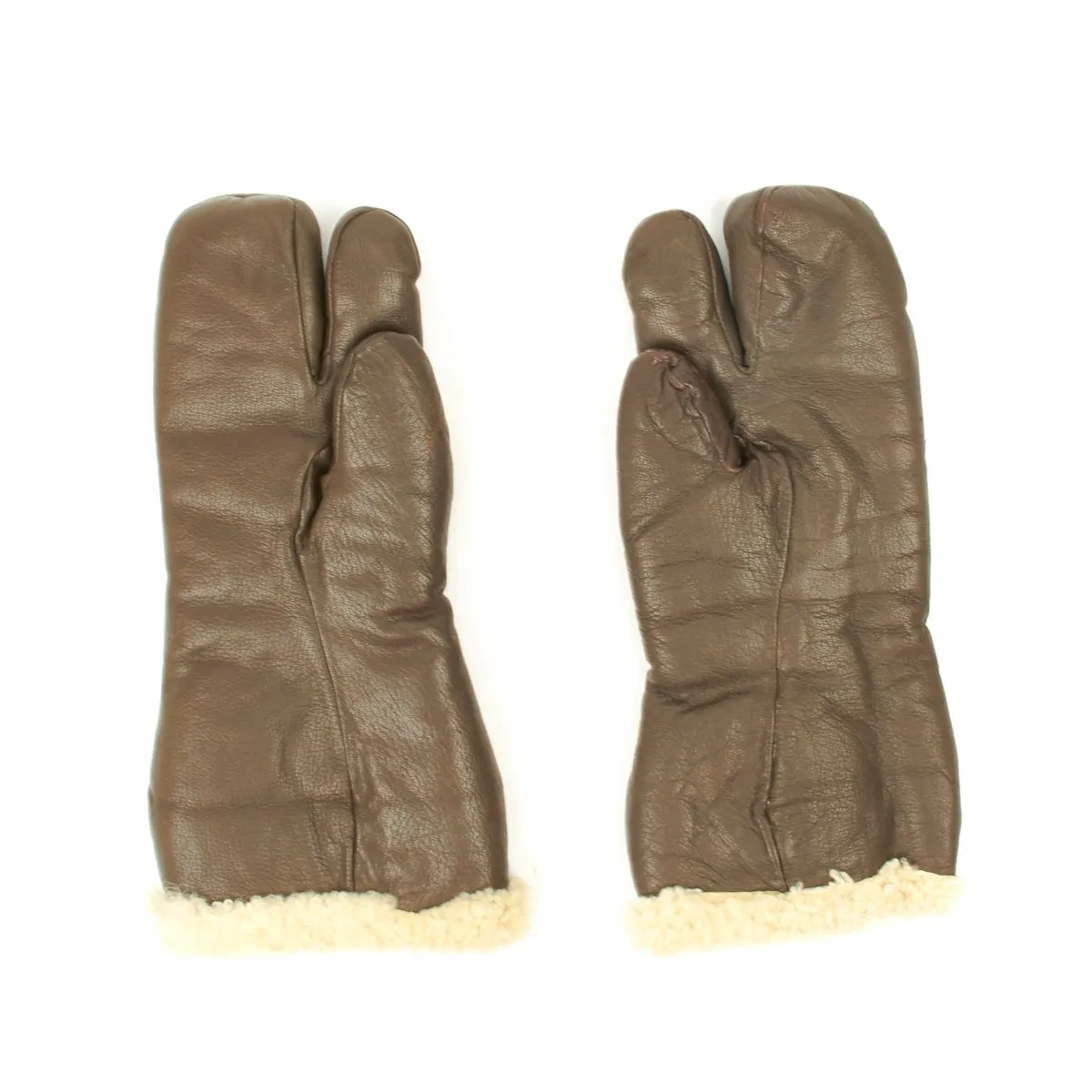 Original U.S. WWII Army Air Force A-9 Leather Flying Mitten Gloves - Medium Size