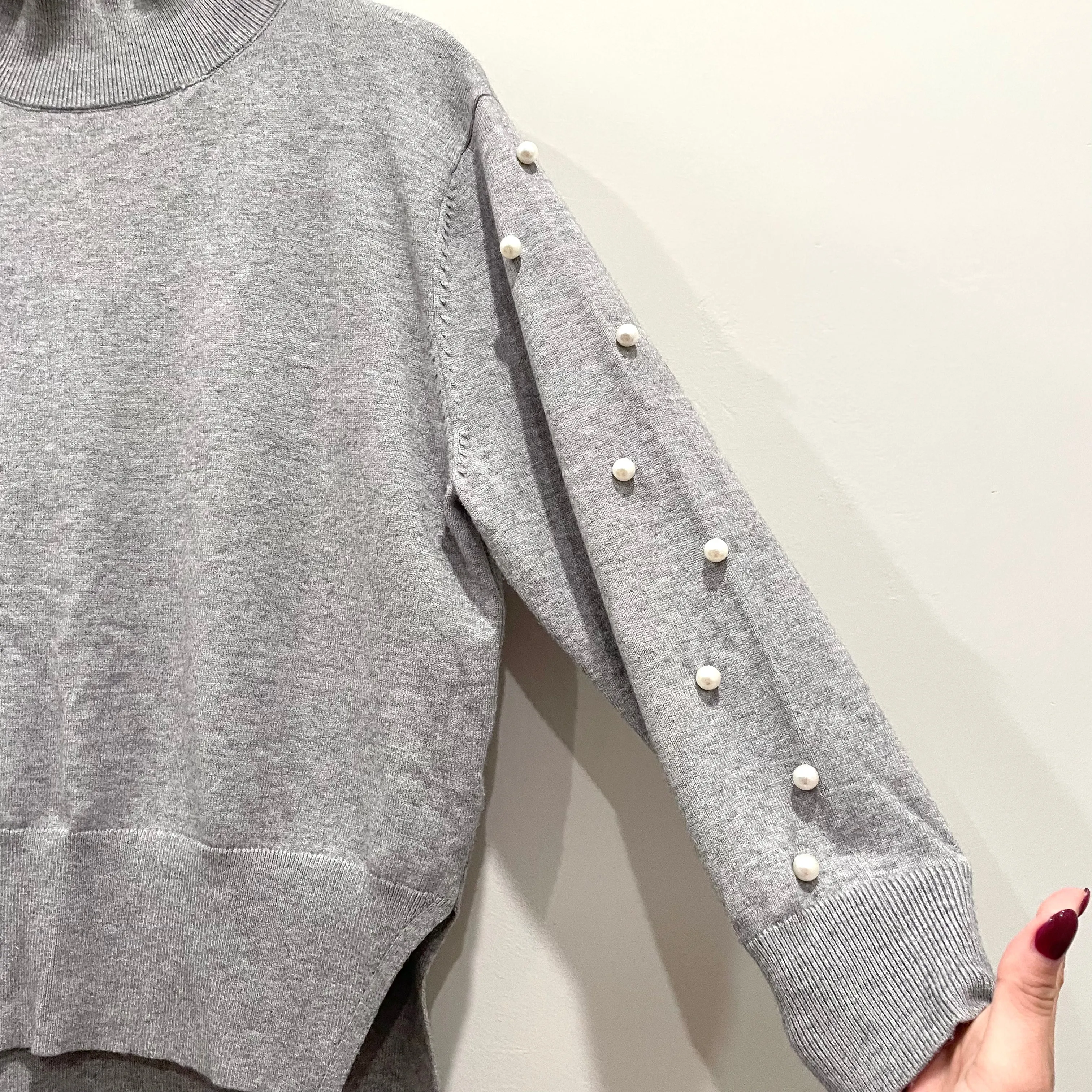 Pearl Sleeve Sweater