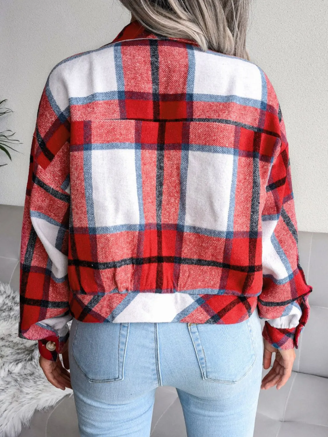 Plaid Drop Shoulder | Shacket Jacket | Rubies   Lace