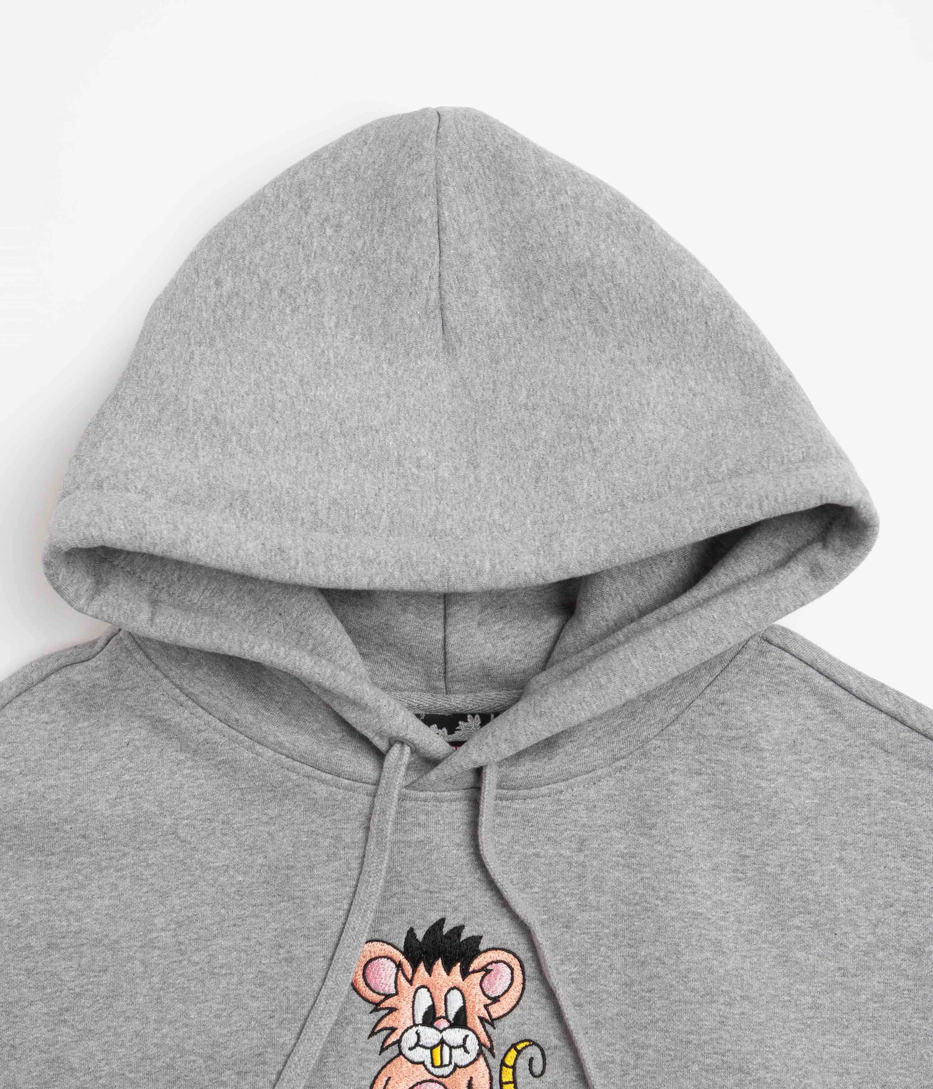 Playdude Rat Pullover Hoodie - Ash Grey