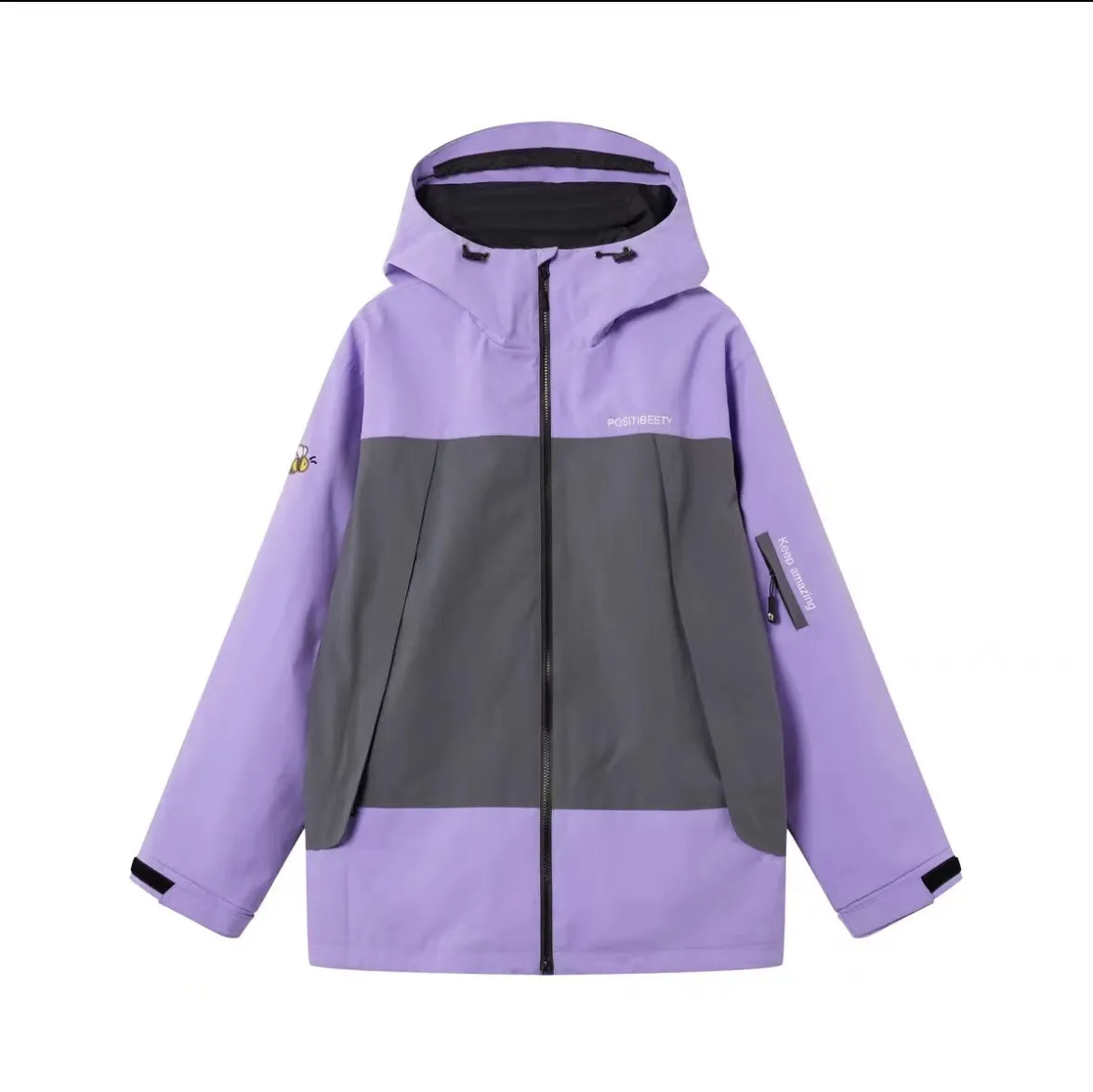 Positibeety 23/24 New Drop Purple/Black Professional Snowboarding Jackets & Pants