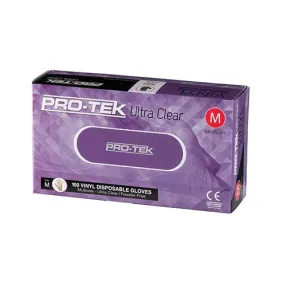 ProTek Ultra Clear Vinyl Gloves Powder Free Medium