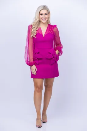 Rebecca Vallance Lilah Mini Dress in Berry