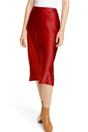 Red Satin Skirt