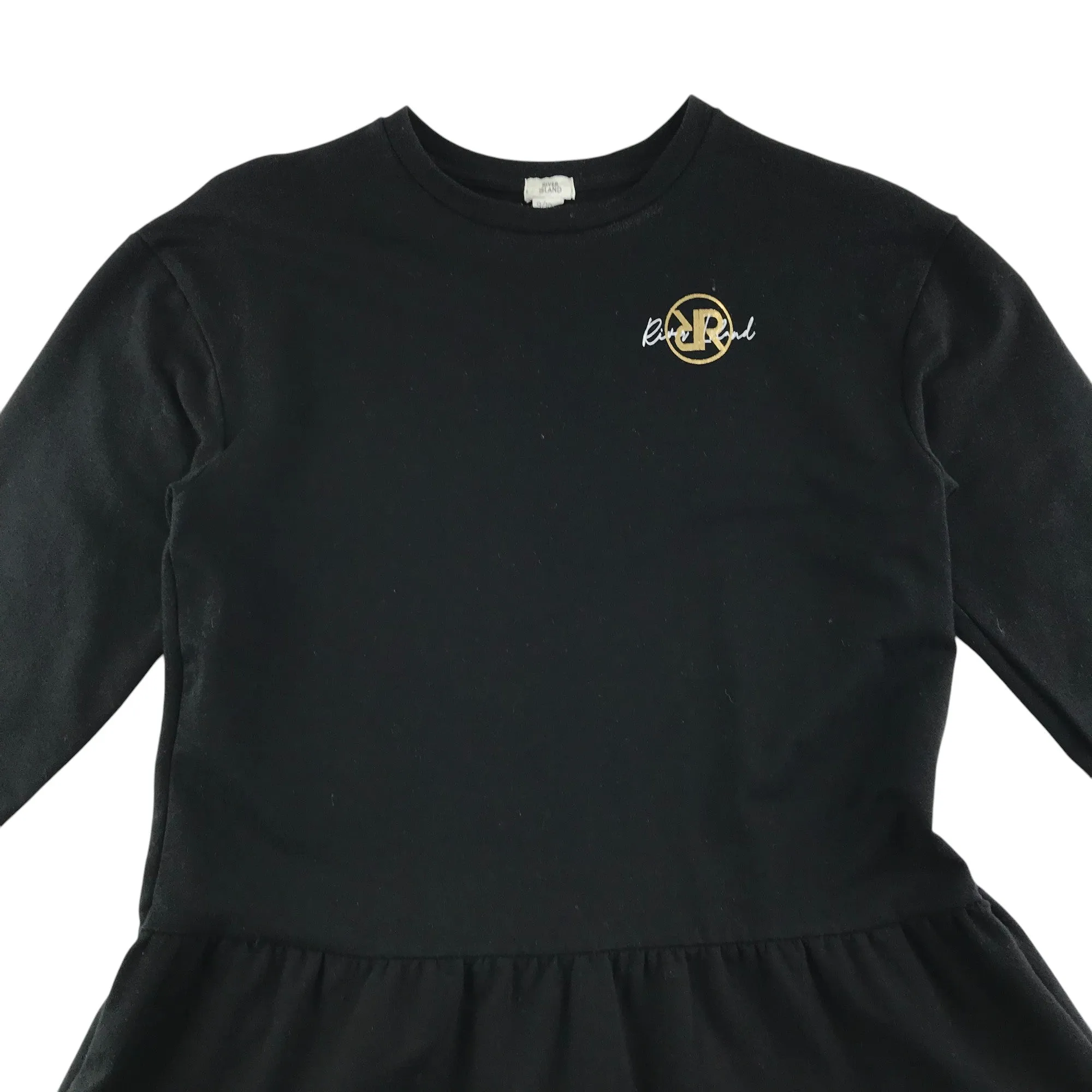 River Island dress 9-10 years black with logo graphic sweatshirt material