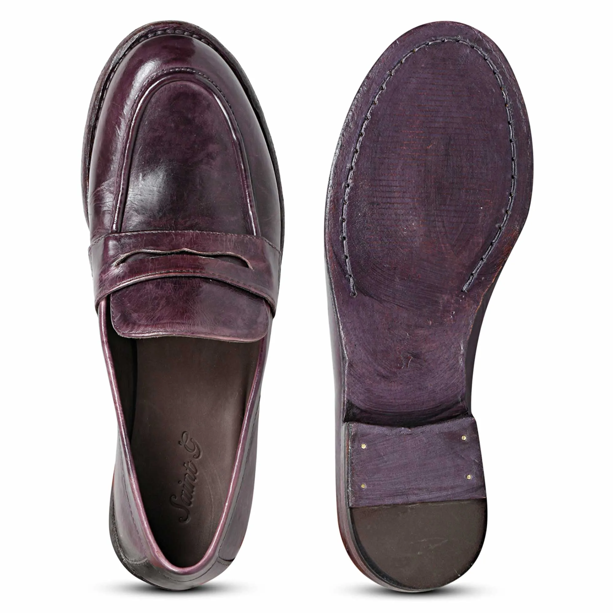 Saint Micola Laser Leather Washed Moccasins