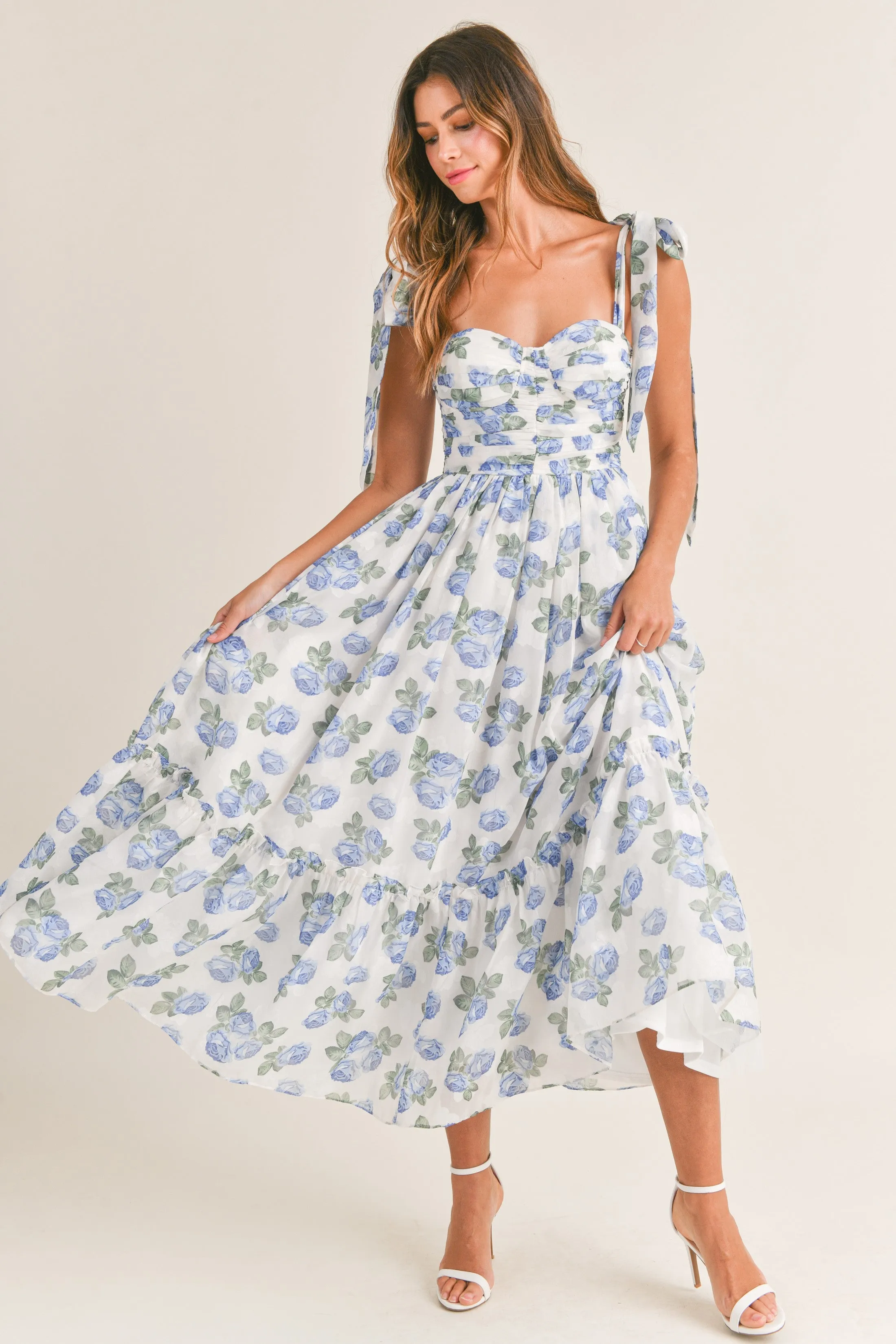 Savannah Blue Floral Maxi Dress