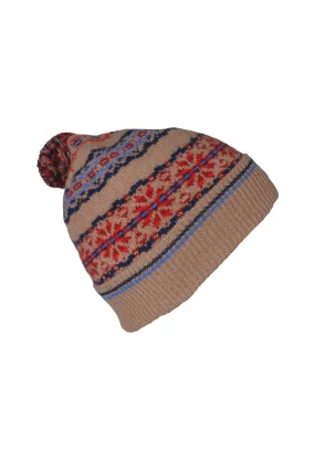 Scalloway Fair isle ski hat - Camel