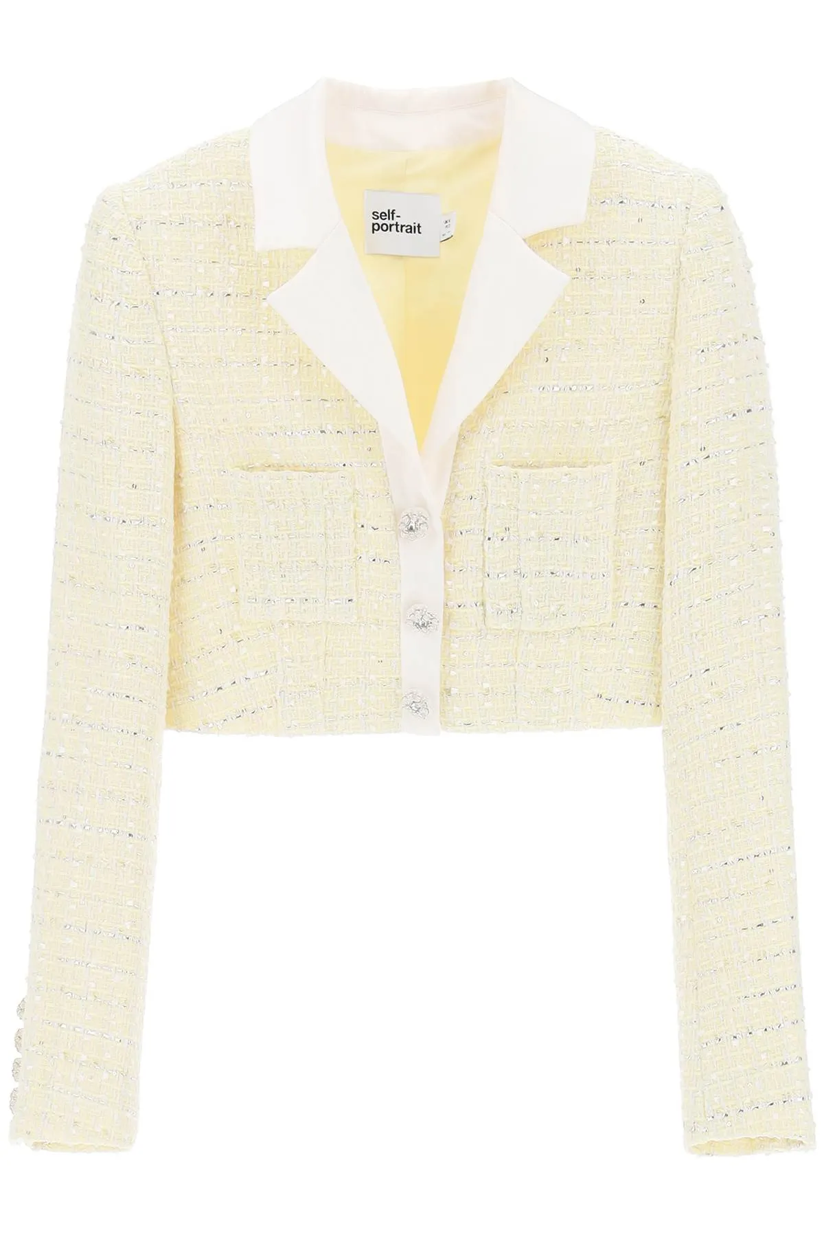 Self portrait boucle cropped jacket