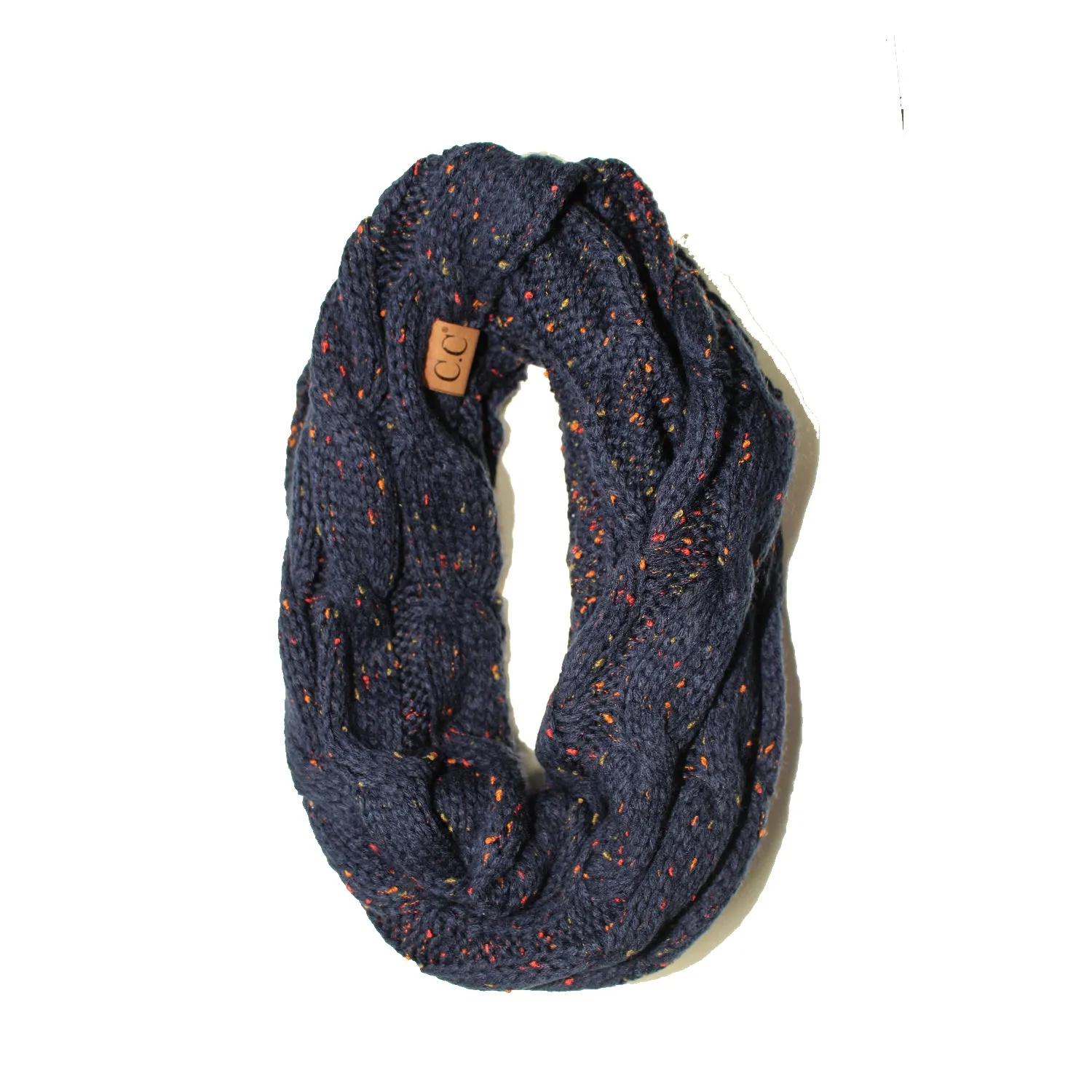 SF-33 Navy Speckled Infinity Scarf