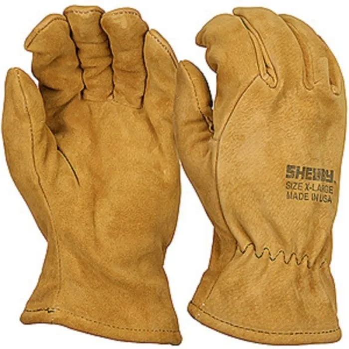 Shelby Specialty Gloves 4235 Pigskin w/o wristlet, Fed, Cal-Osha Glove, Tan, 1 Pair