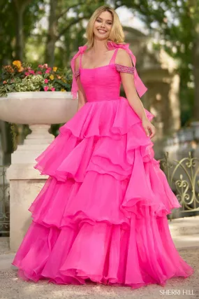 Sherri Hill Ruffle Ball Gown Prom Dress 56927