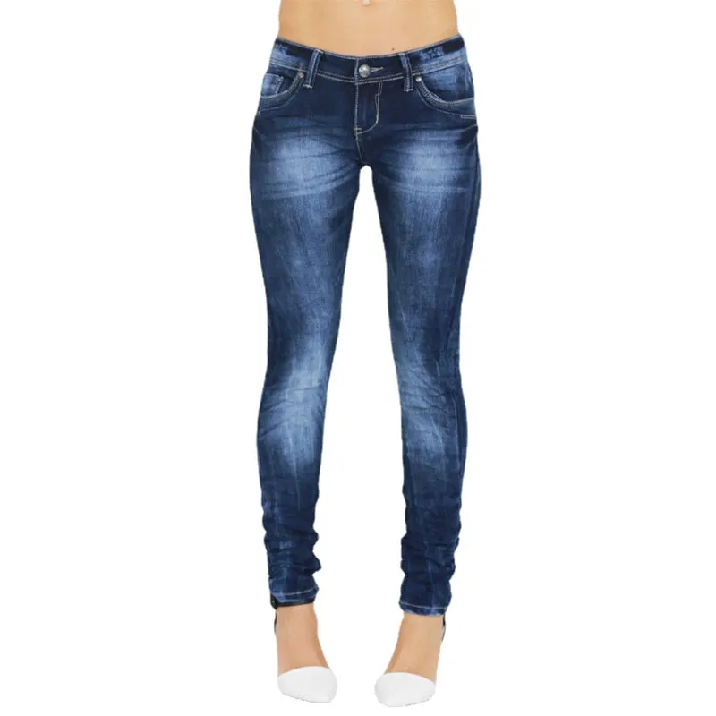 Skinny Low Rise Ripped Jeans for Women