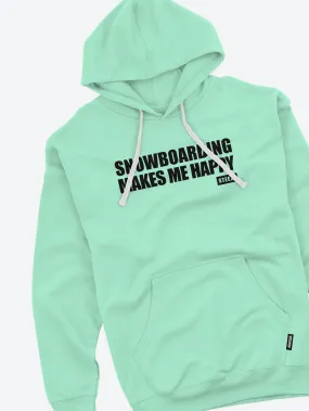 Snowboarding Makes Me Happy Hoodie (Mint)