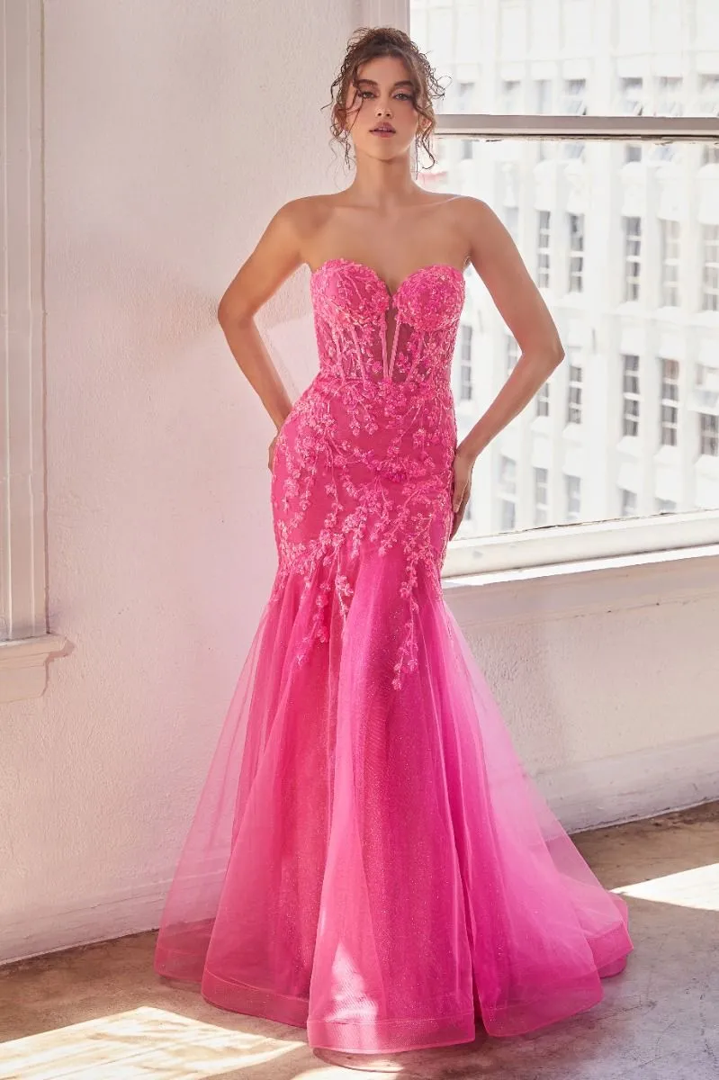 STRAPLESS EMBELLISHED MERMAID GOWN CDCB139